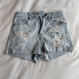 Light Wash Distressed American Eagle Shorts